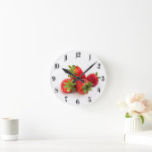 Erdbeeren Runde Wanduhr (Zuhause)