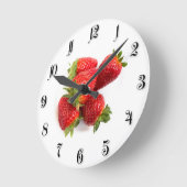 Erdbeeren Runde Wanduhr (Winkel)