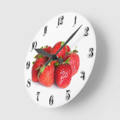 Erdbeeren Runde Wanduhr (Winkel)