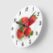 Erdbeeren Runde Wanduhr (Winkel)