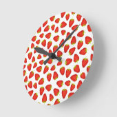 Erdbeeren Runde Wanduhr (Winkel)