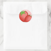 Erdbeeren Runder Aufkleber (Tasche)