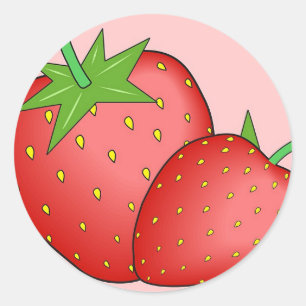 Erdbeeren Runder Aufkleber