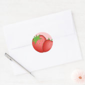 Erdbeeren Runder Aufkleber (Umschlag)