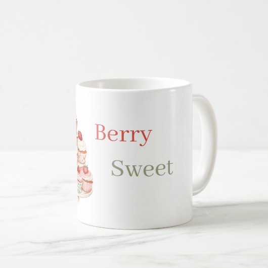 Erdbeeren Sahne Cupcakes Kaffeetasse (VorderseiteRechts)