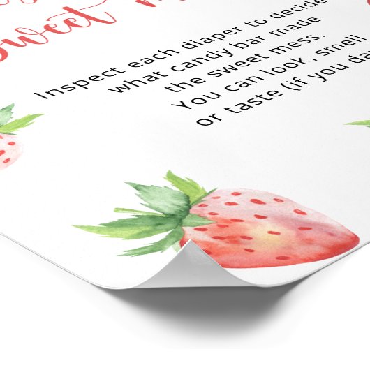 Erdbeeren schätzen das süße Schlamaspiel Poster (Ecke)