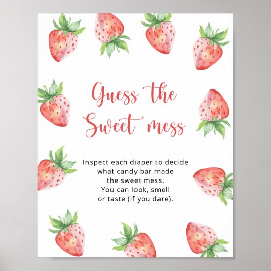 Erdbeeren schätzen das süße Schlamaspiel Poster (Vorne)