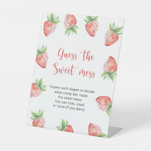 Erdbeeren schätzen das süße Schlamaspiel Sockelschild