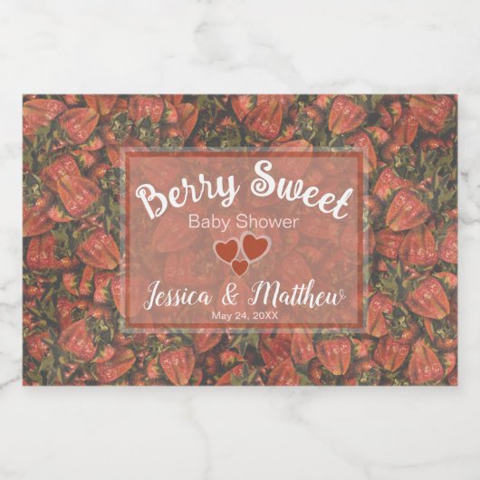 Erdbeeren Schaumweinetikett (Einzelnes Label)