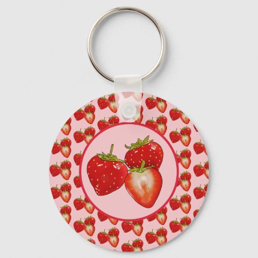 Erdbeeren Schlüsselanhänger (Vorderseite)