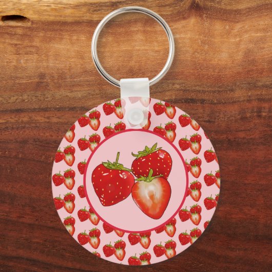 Erdbeeren Schlüsselanhänger (Vorderseite)