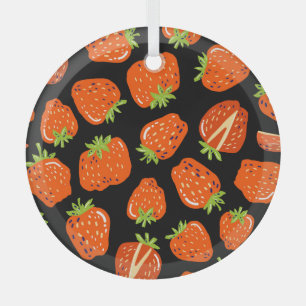 Erdbeeren Schwarz: Vintage Nahtlose Textur Ornament Aus Glas