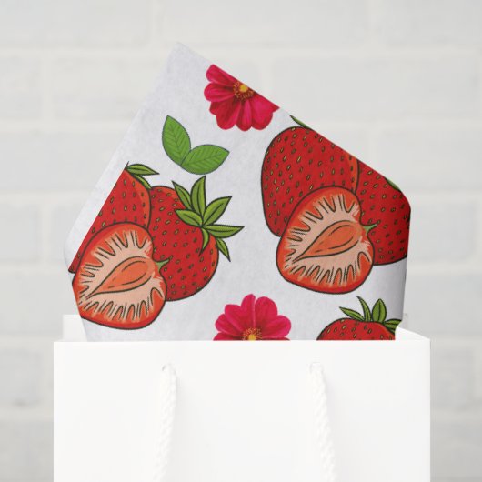 Erdbeeren seidenpapier (Geschenktüte)
