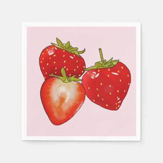 Erdbeeren Serviette (Vorderseite)