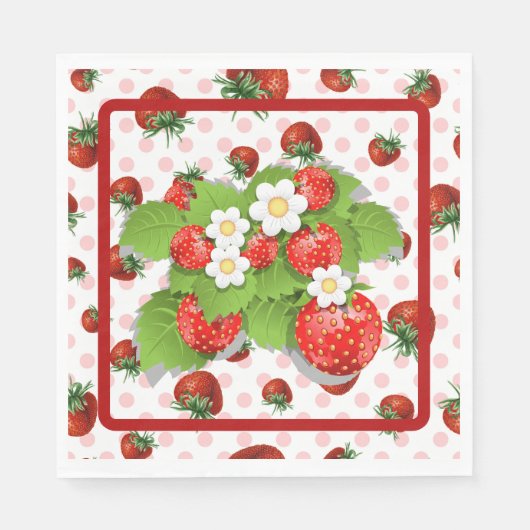 Erdbeeren Serviette (Vorderseite)