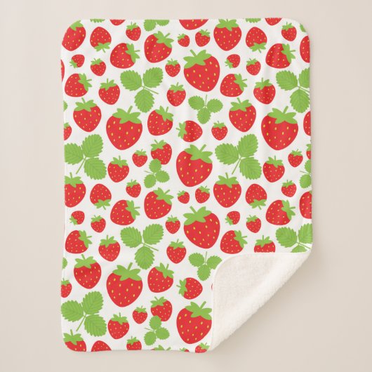 Erdbeeren Sherpa Blanket Sherpadecke (Vorderseite)