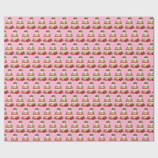 Erdbeeren Shortcake Cake Dessert Erdbeeren Geschenkpapier (Flach)