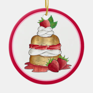 Erdbeeren Shortcake Cake Dessert Erdbeeren Keramik Ornament