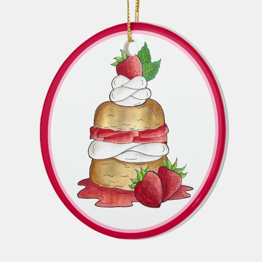 Erdbeeren Shortcake Cake Dessert Erdbeeren Keramik Ornament (Links)
