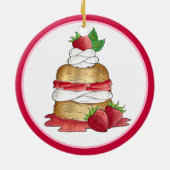 Erdbeeren Shortcake Cake Dessert Erdbeeren Keramik Ornament (Hinten)