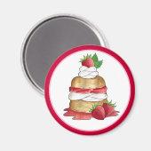 Erdbeeren Shortcake Cake Dessert Erdbeeren Magnet (Vorderseite/Rückseite)
