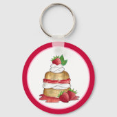 Erdbeeren Shortcake Cake Dessert Erdbeeren Schlüsselanhänger (Rückseite)