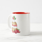 Erdbeeren Shortcake Cake Dessert Erdbeeren Zweifarbige Tasse (Vorderseite Links)