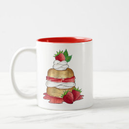 Erdbeeren Shortcake Cake Dessert Erdbeeren Zweifarbige Tasse