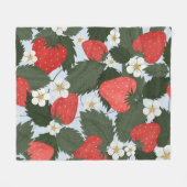 Erdbeeren: Sommerfrucht Musterdesign. Fleecedecke (Vorderseite (Horizontal))