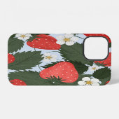 Erdbeeren: Sommerfrucht Musterdesign. iPhone Hülle (Rückseite (Horizontal))