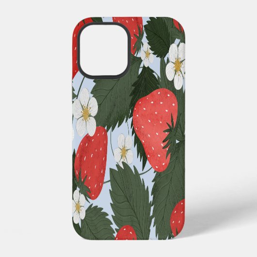 Erdbeeren: Sommerfrucht Musterdesign. iPhone Hülle (Rückseite)