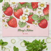 Erdbeeren Sommerfrüchte, kundenspezifische Bezeich Geschirrtuch (Gefaltet)