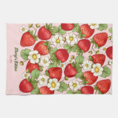 Erdbeeren Sommerfrüchte, kundenspezifische Bezeich Geschirrtuch (Horizontal)
