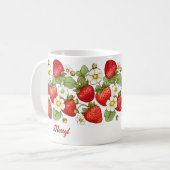Erdbeeren Sommerfrüchte, kundenspezifische Bezeich Kaffeetasse (Vorderseite Links)