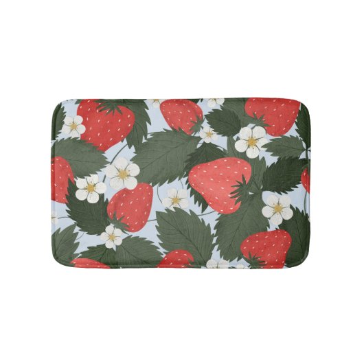 Erdbeeren: Sommerkulturdesign. Badematte (Vorderseite)