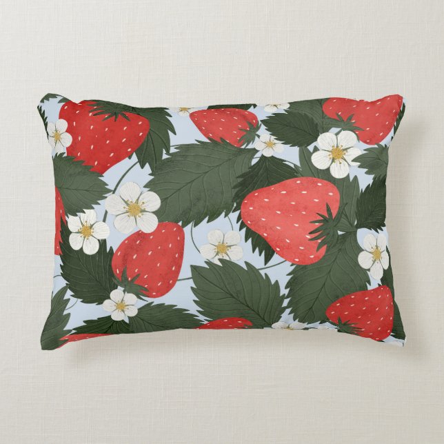 Erdbeeren: Sommerkulturdesign. Dekokissen (Vorderseite)