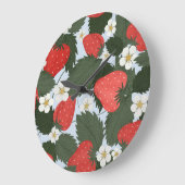Erdbeeren: Sommerkulturdesign. Große Wanduhr (Winkel)