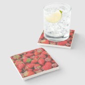 Erdbeeren Steinuntersetzer (Seitenansicht)