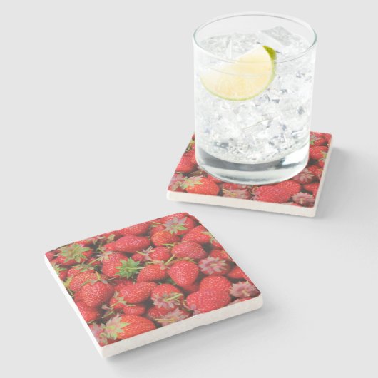 Erdbeeren Steinuntersetzer (Seitenansicht)