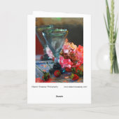 "Erdbeeren" Stillleben mit Brillen & Blume Karte (Rückseite)