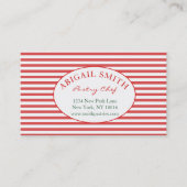 Erdbeeren & Streifen Personalisierte Visitenkarte (Vorderseite)