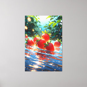 Erdbeeren Stretched Canvas Print Leinwanddruck