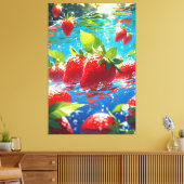 Erdbeeren Stretched Canvas Print Leinwanddruck (Insitu (Wohnzimmer))