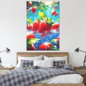 Erdbeeren Stretched Canvas Print Leinwanddruck (Insitu (Schlafzimmer))