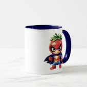 Erdbeeren-Superheld Süß Cartoon Tasse (VorderseiteRechts)