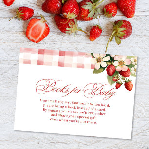 Erdbeeren süße Baby Shower Bücher für Baby Begleitkarte
