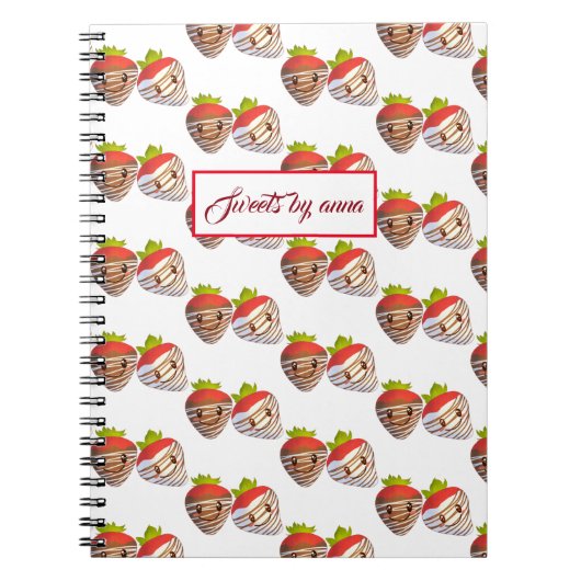 Erdbeeren-Süßigkeiten für kleine Unternehmen Notizblock (Vorderseite)