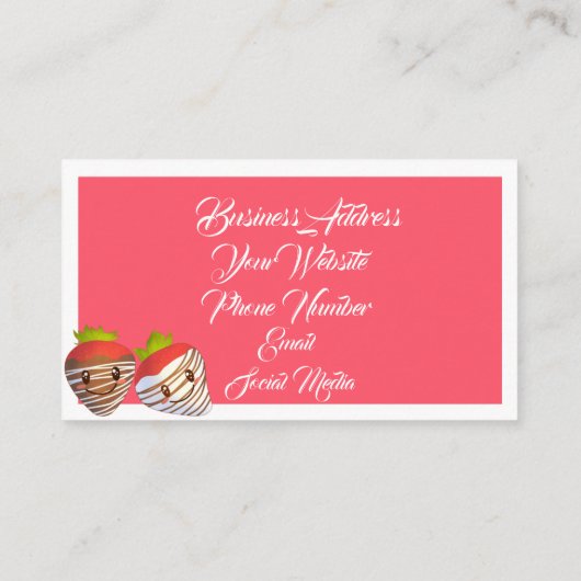 Erdbeeren-Süßigkeiten für kleine Unternehmen Visitenkarte (Rückseite)