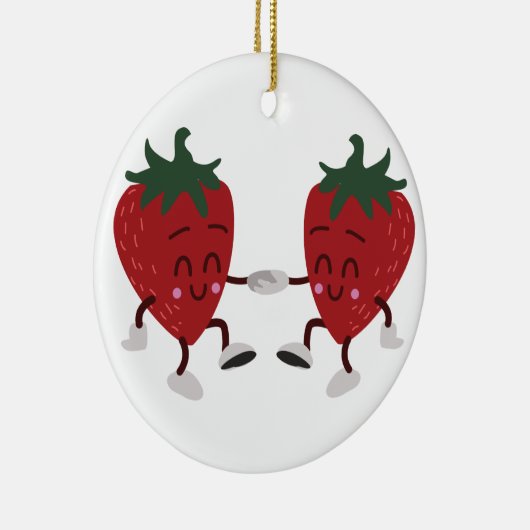 Erdbeeren tanzen keramik ornament (Rechts)