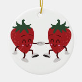 Erdbeeren tanzen keramik ornament (Vorne)